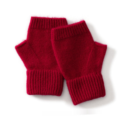 Guantes de Lana Merino Australiana sin Dedos con Flor Tejida y Cashmere - Image 8