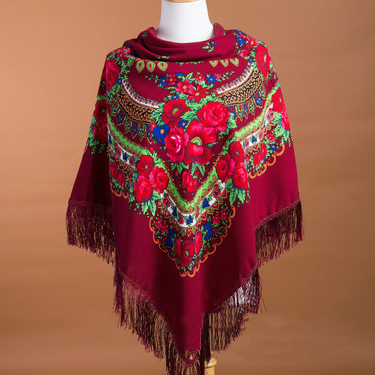 Foulard Cuadrado Étnico con Flecos - Abrigo Cálido y Elegante - Image 22