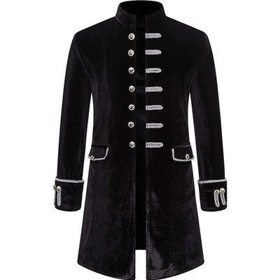 Abrigo Uniforme Steampunk Terciopelo Cuello Alto para Hombre - Image 6