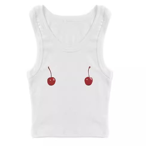 Camiseta Niña Estampado Cereza Sin Mangas Estilo Urbano - Image 35