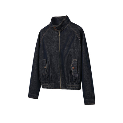 Chaqueta Denim Azul Profundo con Cierre para Hombre - Primavera Verano - Image 5