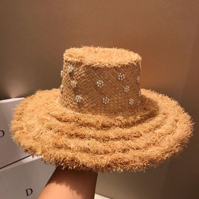 Sombrero de Rafia Tejido a Mano con Perlas - Colección Verano - Image 16