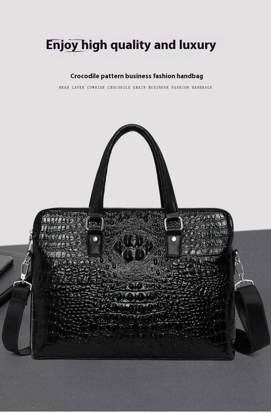 Maletín Ejecutivo para Hombre con Patrón Cocodrilo - Bolsa de Negocios y Computadora - Image 24