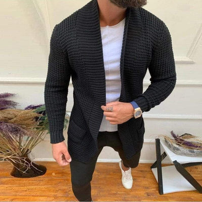 Cardigan Tejido a Rayas para Hombre - Estilo Casual Versátil - Image 4