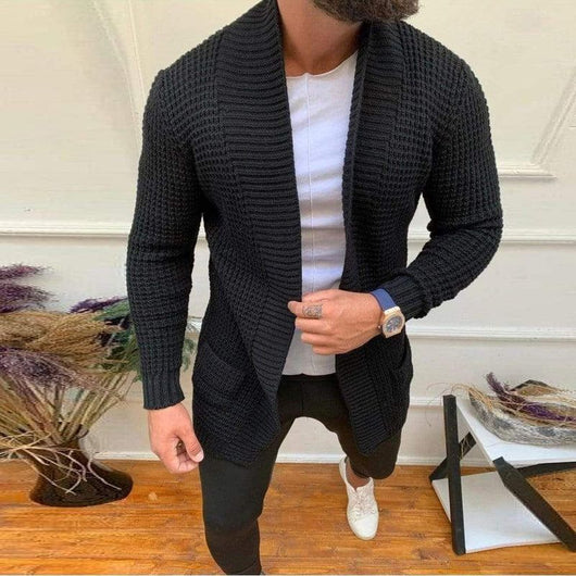 Cardigan Tejido a Rayas para Hombre - Estilo Casual Versátil - Image 4