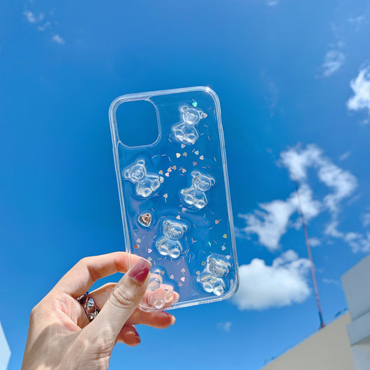 Funda Cristal para Celular con Diseño de Ositos - Resina Epoxi Toumin
