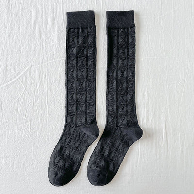 Calcetines Retro Lolita Malla Hueca Rayas Verticales Primavera Verano - Image 3
