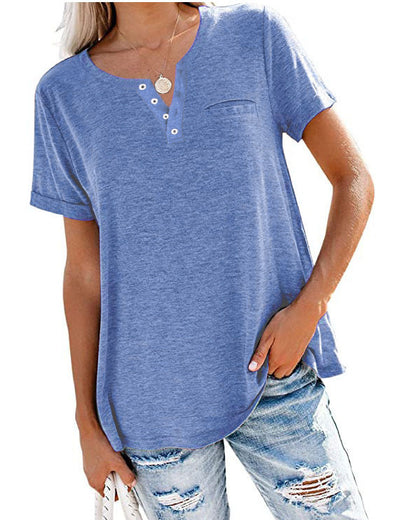 Camiseta Holgada de Cuello Redondo en Colores Sólidos - Image 7