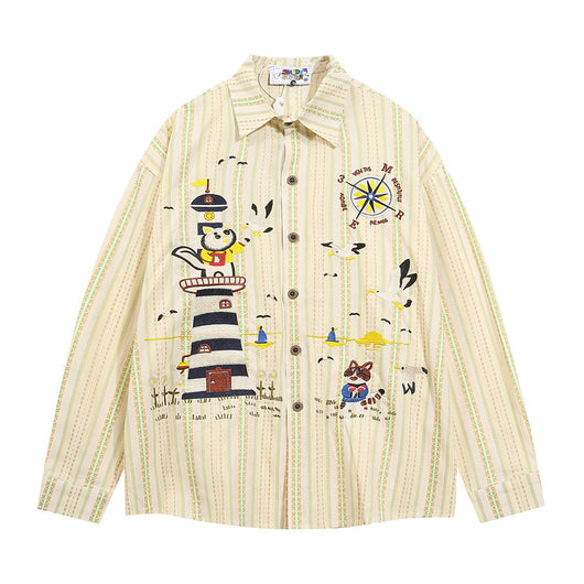 Camisa Holgada Hip-hop para Hombre - Primavera y Otoño - Image 5