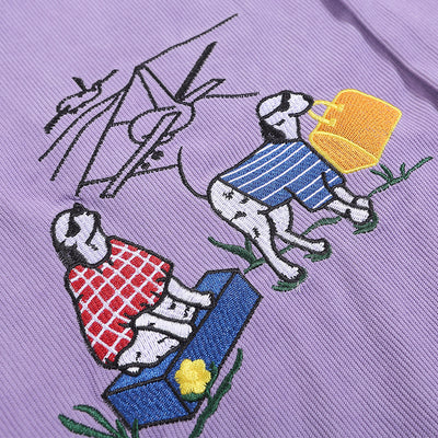 Playera Holgada con Bordado Cartoon de Manga Corta - Image 3