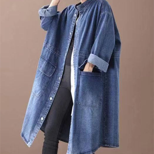 Vestido Camisero Denim Slim Fit Estilo Coreano Vintage Elegante