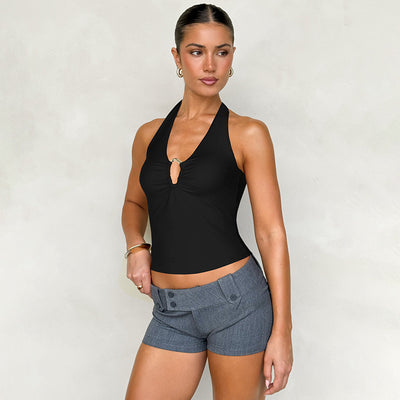 Top Crop Halter Escotado Ajustado Sexy - Image 16