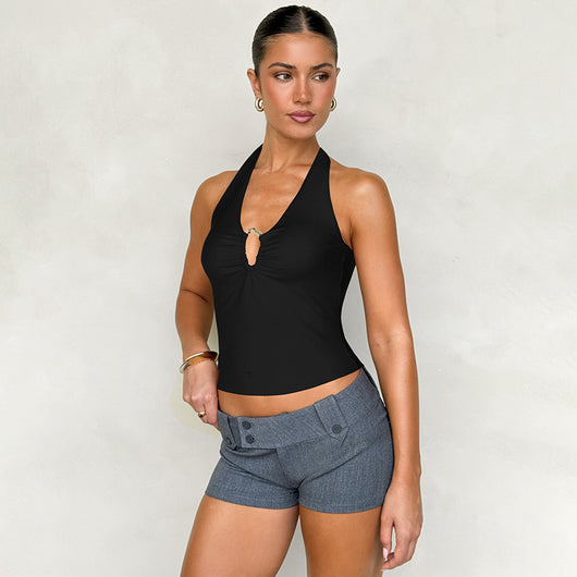 Top Crop Halter Escotado Ajustado Sexy - Image 16