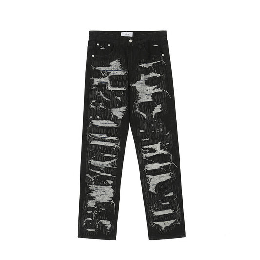 Jeans Rectos Rotos con Estilo Casual