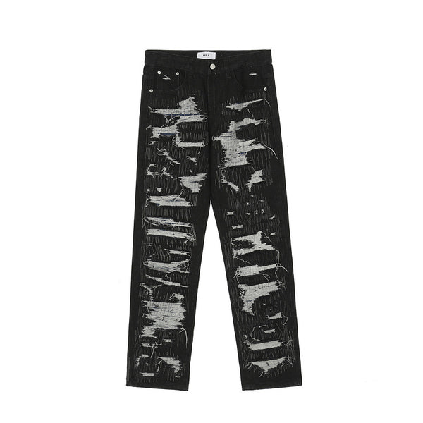 Jeans Rectos Rotos con Estilo Casual