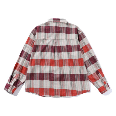 Camisa Retro Holgada de Manga Larga a Rayas - Image 12