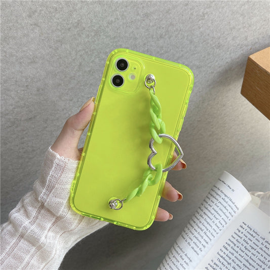 Funda Protectora con Pulsera de Corazones Fluorescentes - Image 2