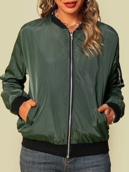 Chaqueta Exterior Mujer de Color Sólido con Cierre - Estilo Europeo Otoño - Image 21