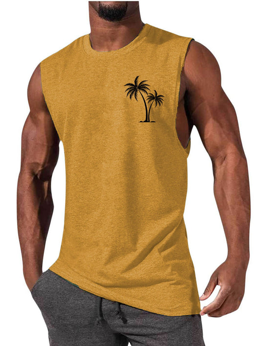 Musculosa de Playa con Bordado de Palmera - Camiseta Deportiva para Hombre - Image 5