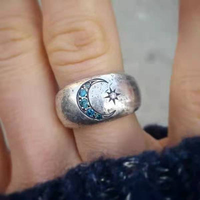 Anillo Retro Luna y Estrellas en Aleación - Image 7