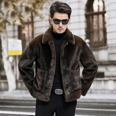 Abrigo de Chenilla con Pelaje para Hombre - Image 10