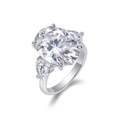 Juego de Anillos de Boda Soul Resonance - Moissanita Ovalada Premium en Plata S925 y Baño de Platino - Image 3
