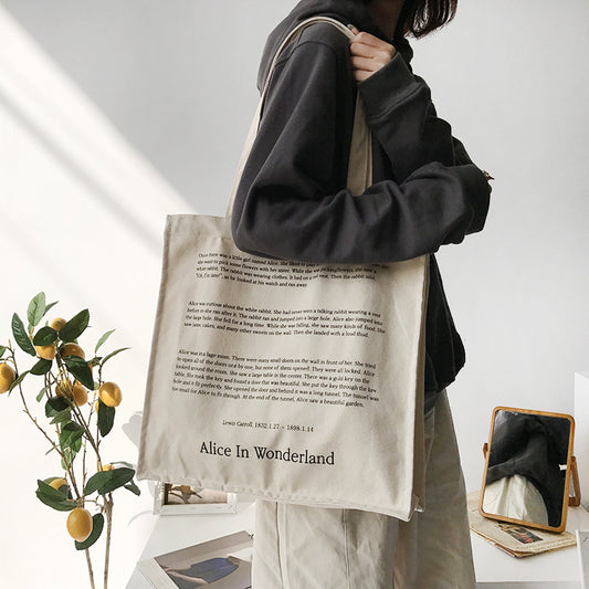Bolsa de Lona para Mujer con Estampado de Cuento de Hadas - Bolsa de Compras Diaria