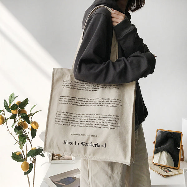 Bolsa de Lona para Mujer con Estampado de Cuento de Hadas - Bolsa de Compras Diaria