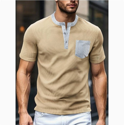 Henley de Punto Waffle Bloques de Color - Poliéster Resistente - Image 15