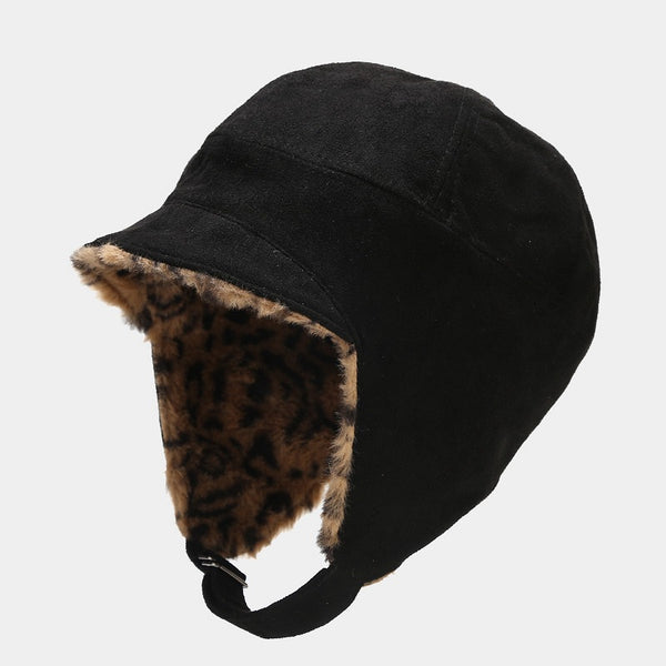 Gorro Térmico Estampado Leopardo con Protección Auditiva para Ciclismo