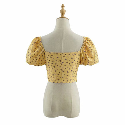 Blusa Princesa Floral Cuello Cuadrado con Mangas Voluminosas - Image 4