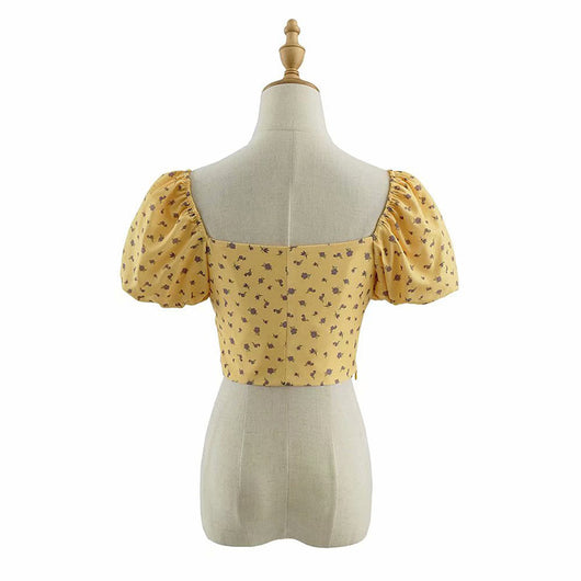 Blusa Princesa Floral Cuello Cuadrado con Mangas Voluminosas - Image 4