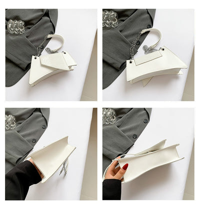 Cartera Cuadrada de Cuero Brillante con Patrón de Piedra para Mujer - Image 27