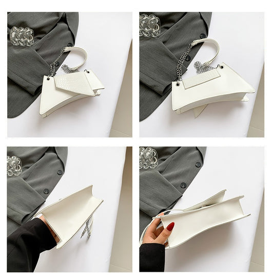 Cartera Cuadrada de Cuero Brillante con Patrón de Piedra para Mujer - Image 27