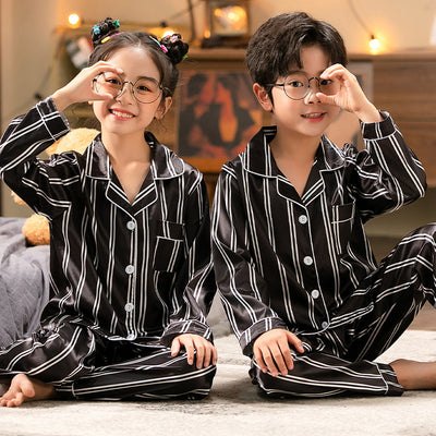 Pijamas Infantiles de Seda Simulada - Conjunto Cómodo para Niños y Adolescentes - Image 9