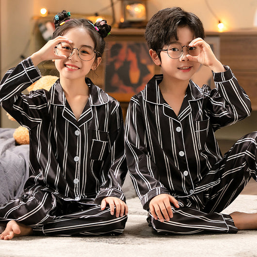 Pijamas Infantiles de Seda Simulada - Conjunto Cómodo para Niños y Adolescentes - Image 9