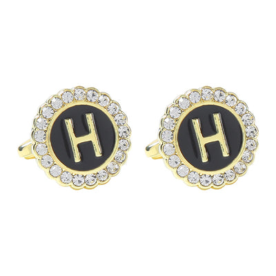 Gemelos Franceses de Diamante Redondo con 26 Letras para Hombre - Image 13