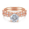 Anel Banhado a Prata S925 Ouro Rosé com Diamante Simulador Anel Feminino Conjunto da Moda Não Desbota Ouro Rosé Tamanho 5
