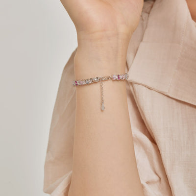 Pulsera de Plata Esterlina para Mujer con Circones de Colores - Image 4