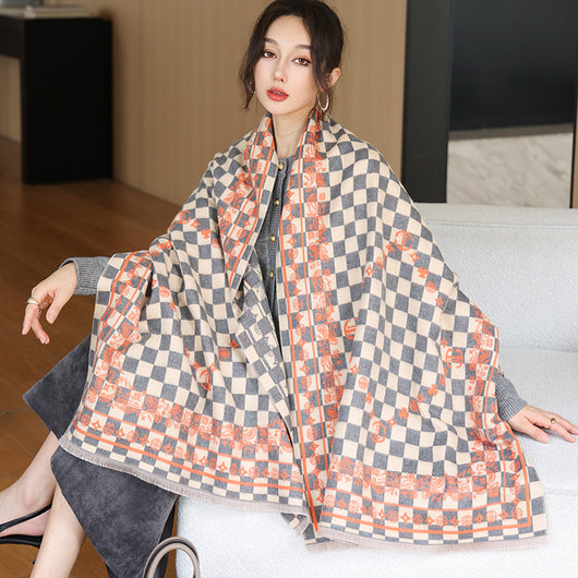 Bufanda de Cachemira Elegante Estilo Nacional Reversible Jacquard Doble Cara - Image 9