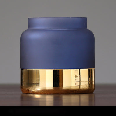 Jarrón Decorativo de Cristal Esmerilado con Borde Dorado Estilo Nórdico Lujo - Image 11