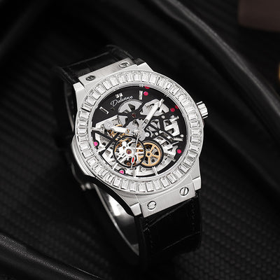 Reloj Mecánico Automático para Hombre con Movimiento Hueco y Diamantes - Image 2
