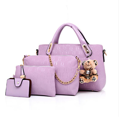 Juego de 4 Bolsas de Moda Coreana con Diseño en Relieve para Mujer - Image 17
