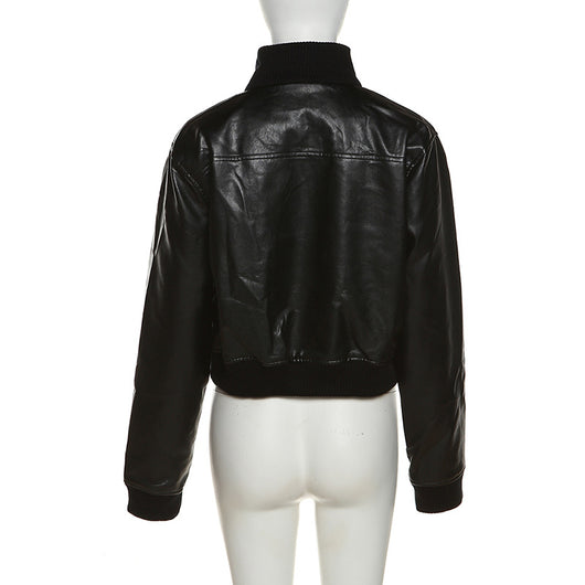 Chaqueta Street Style con Cuello Alzado y Mangas Largas - Image 7