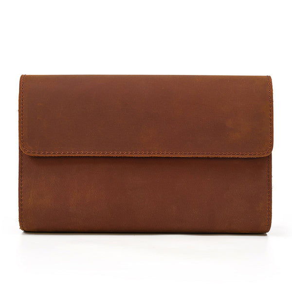 Billetera Multifuncional de Cuero Crazy Horse Estilo Retro para Hombre - Image 6
