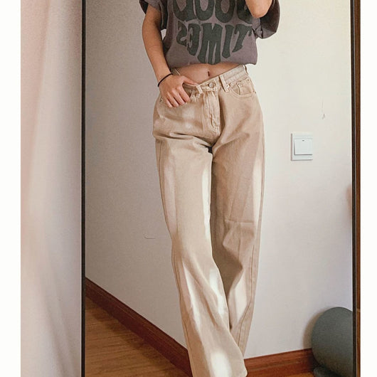 Pantalones Rectos Anchos de Cintura Alta y Corte Slim - Image 9
