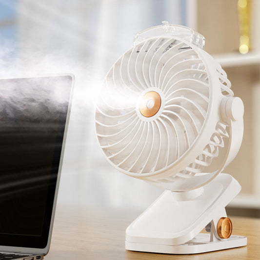 Ventilador Portátil USB con Clip y Función de Spray