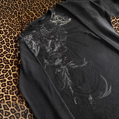 Sudadera Cuello Redondo Manga Larga Estilo Urbano Dark con Estampado - Image 2