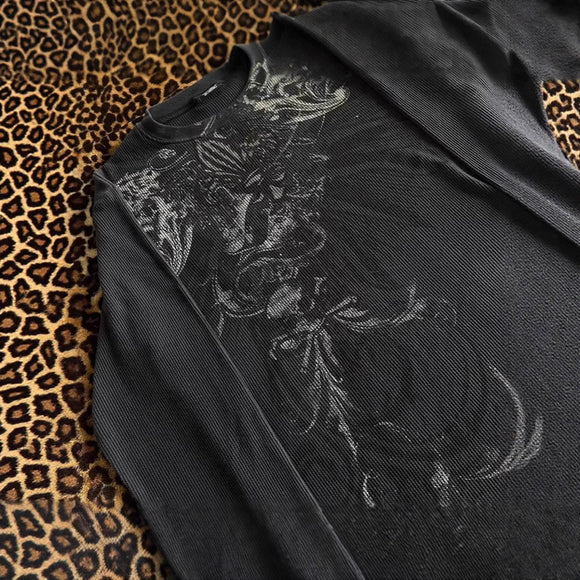 Sudadera Cuello Redondo Manga Larga Estilo Urbano Dark con Estampado