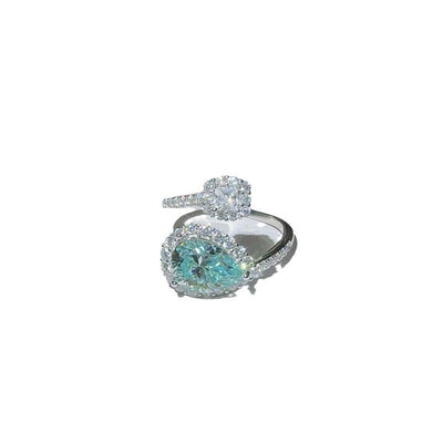 Anillo de Moissanita de 2 Quilates Verde Drip para Mujer - Image 5